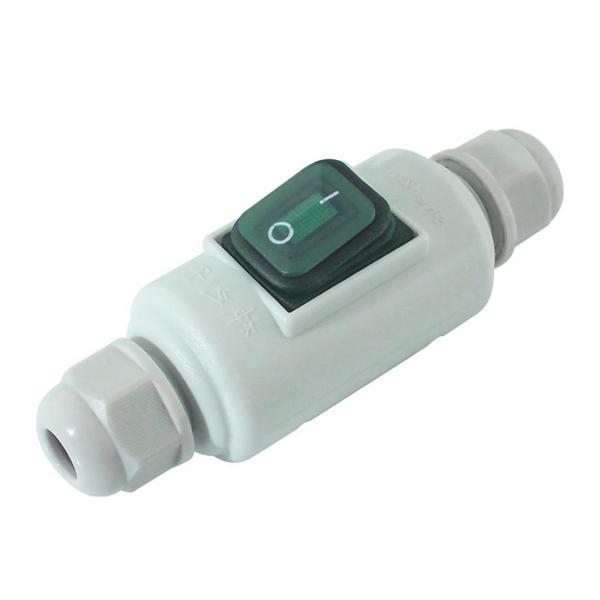 Ayt Powermaster PM-26936 Su Geçirmez Beyaz Kablo Switch 4 Pin Dış Çephe Aç Kapa Düğme Anahtar Neme Dayanıklı - Image 1
