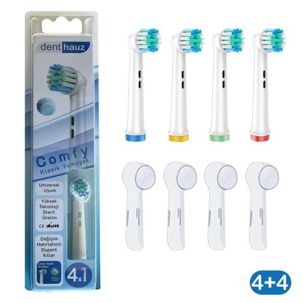 Comfy - Klasik Yumuşak Oral-B Uyumlu Diş Fırçası Başlığı + Fırça Koruma Kapağı - Image 1