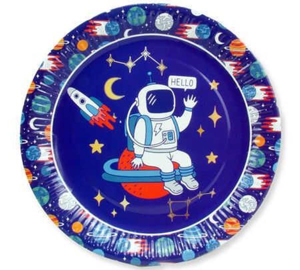 TABAK ASTRONOT UZAYDA KARTON 23 CM 8 ADET - Image 1
