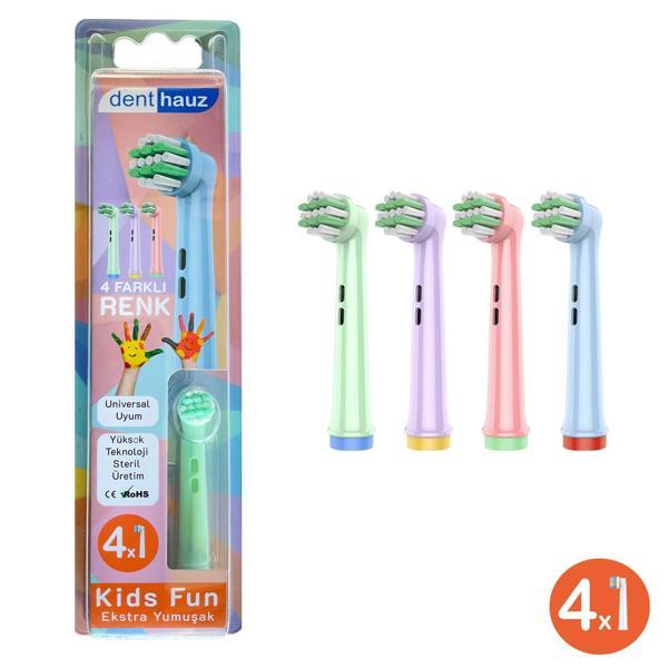 Kids Fun - Narin yumuşak Oral-B Uyumlu Diş Fırçası Başlığı - 4 Adet Yedek Başlık - Image 1