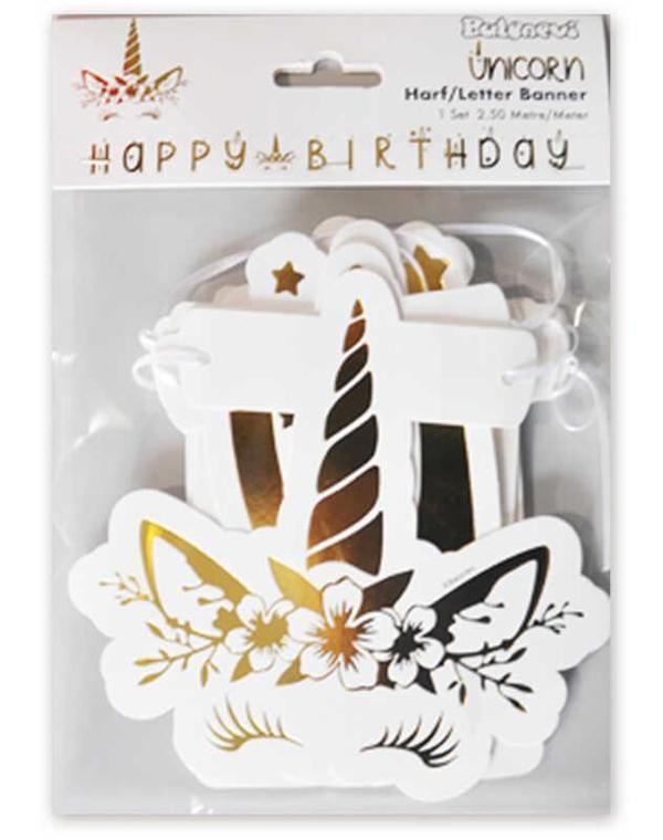 UNICORN FLAMA HAPPY BIRTHDAY ALTIN SET 1 ADET - Image 1