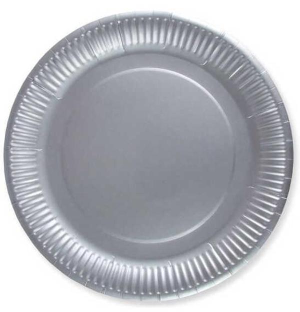 TABAK KARTON GÜMÜŞ 23 CM 8 ADET - Image 1