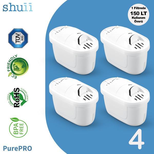 PurePro I Su Arıtma Sürahi Filtresi (4 Adet Filtre ) I Jugg ve Brita Maxtra+ Pro ile Uyumlu - Image 1