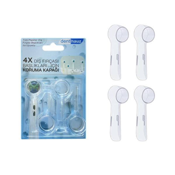 Şarjlı Diş Fırçası Başlıkları Için Koruma Kapağı 4 Adet - Oral-B Başlıkları ile Uyumlu - Image 1