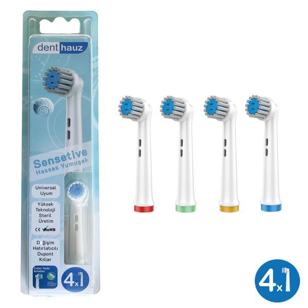 Sensetive - Ekstra Yumuşak Oral-B Uyumlu Diş Fırçası Başlığı - 4 Adet Yedek Başlık - Image 1