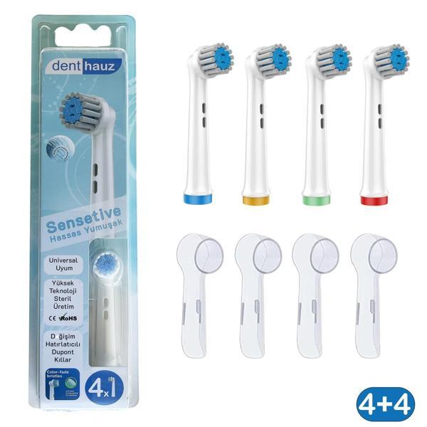 Sensetive - Ekstra Yumuşak Oral-B Uyumlu Diş Fırçası Başlığı + Fırça Koruma Kapağı - Image 1
