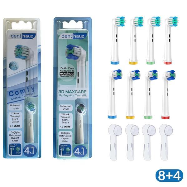 Süper set Comfy + 3D Maxcare Oral-B Uyumlu Diş Fırçası Başlıkları + Fırça Koruma Kapağı - Image 1