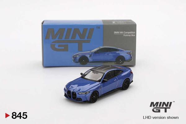 Mini GT 1/64 845 BMW M4 Competition (G82) Portimao Blue - Image 1