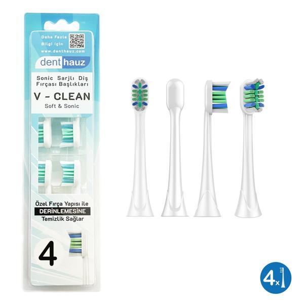 V Clean Sonic Soft Temizlik - Philips Sonicare Uyumlu 4 Adet Yedek Başlık - Image 1