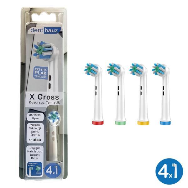 X Cross - Kusursuz Temizlik Oral-B Uyumlu Diş Fırçası Başlığı - 4 Adet Yedek Başlık - Image 1