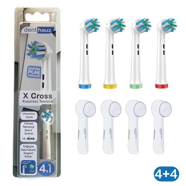 X Cross - Kusursuz Temizlik Oral-B Uyumlu Diş Fırçası Başlığı + Fırça Koruma Kapağı - Image 1