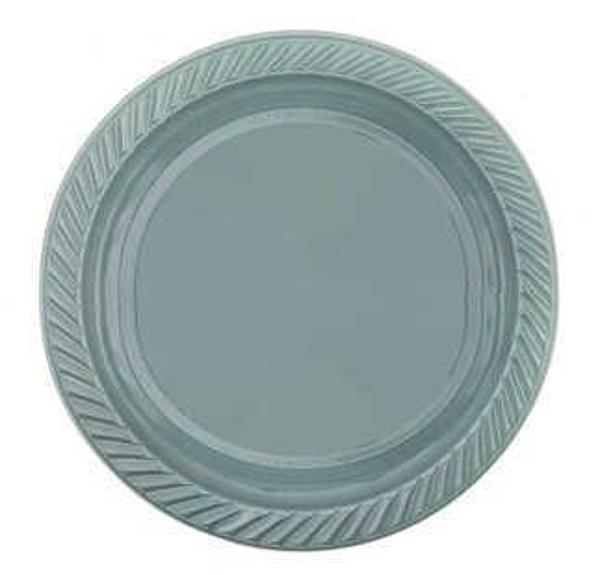 TABAK YUVARLAK 22 CM GÜMÜŞ 25 ADET - Image 1
