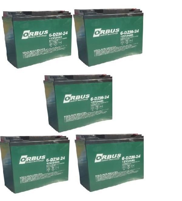 ORBUS 12V 24 AMPER (DİK) ELEKTRİKLİ BİSİKLET AKÜSÜ  5'lü PAKET - Image 1