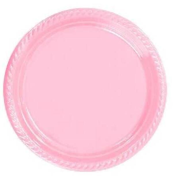 TABAK YUVARLAK 22 CM PEMBE 25 ADET - Image 1