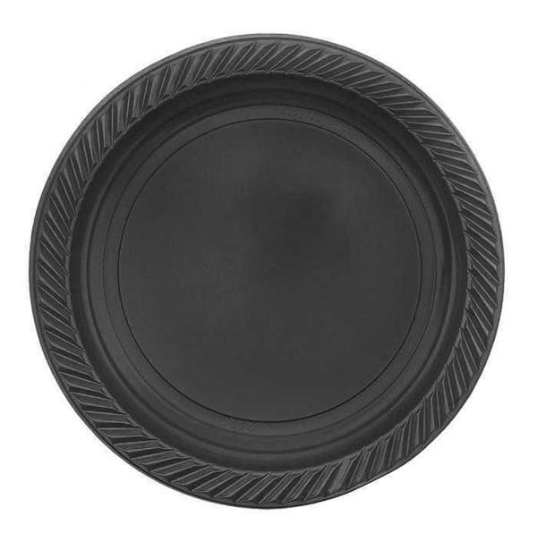 TABAK YUVARLAK 22 CM SİYAH 25 ADET - Image 1