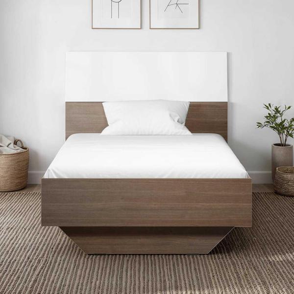 Prestij Tek Kişilik Karyola - Noce/Beyaz 95x90x195 cm - Image 1