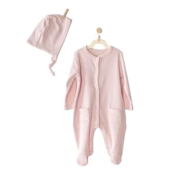 Andywawa AC23651 Modal Bebe Tulum Takım Pink - Image 1