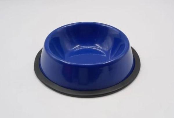 Mavi Çelik Kedi Köpek Mama-Su Kabı 16 Cm - Image 1