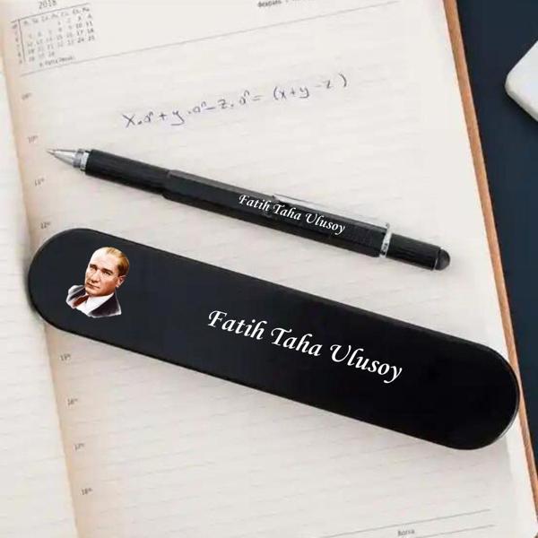 İsme Özel Çok Amaçlı Atatürk Baskı Kutulu Tükenmez Kalem - Image 1