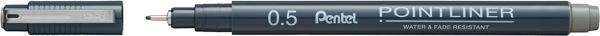 Pentel Pointliner Fiber Uçlu Teknik Çizim Kalemi 0.5mm Grey - Image 1