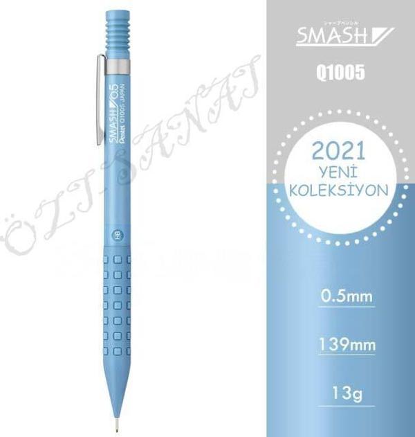 Pentel Smash Q1005 2021 Özel Seri 0.5 mm Mekanik Kurşun Kalem Buz Mavisi - Image 1