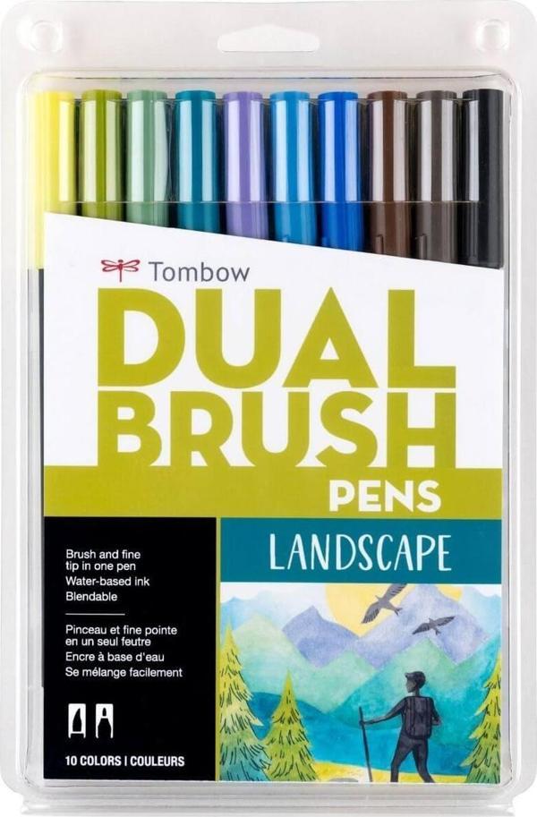 Tombow ABT Dual Brush Pen Grafik Kalemi 10'lu Set - Landscape - Image 1