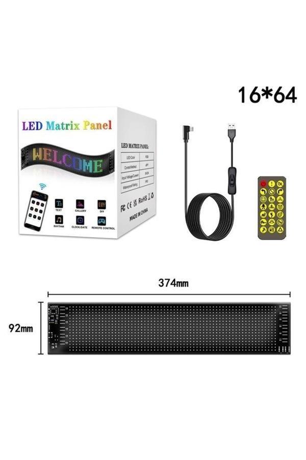 Rp937 Led Matrix Panel 16x64cm Telefon Kontrollü Kayar Led Animasyon Aydınlatma - Image 1