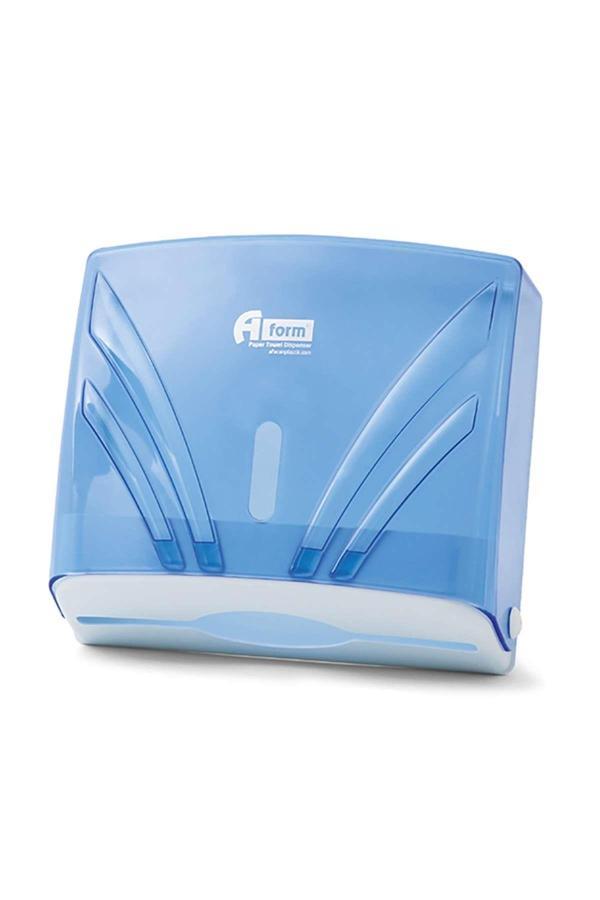 A Form ZHA-2 Z Katlama Attan Çekme Kağıt Havlu Dispenseri Havluluk - Şeffaf Mavi - 23 Cm. - 1 Adet - Image 1