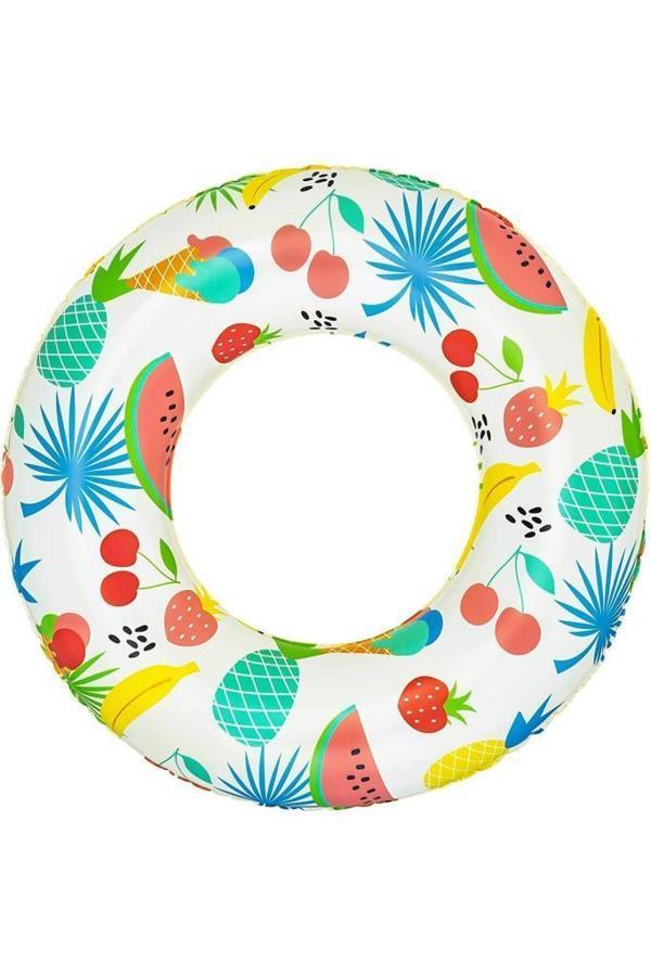 3-6 Yaş 61 cm Çocuk Deniz Simit Havuz Can Simidi Meyve Desenli Su Tekerleği - Image 1