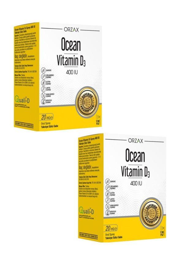 Ocean Vitamin D3 400 IU Sprey 20 ml x 2 Adet - Image 1