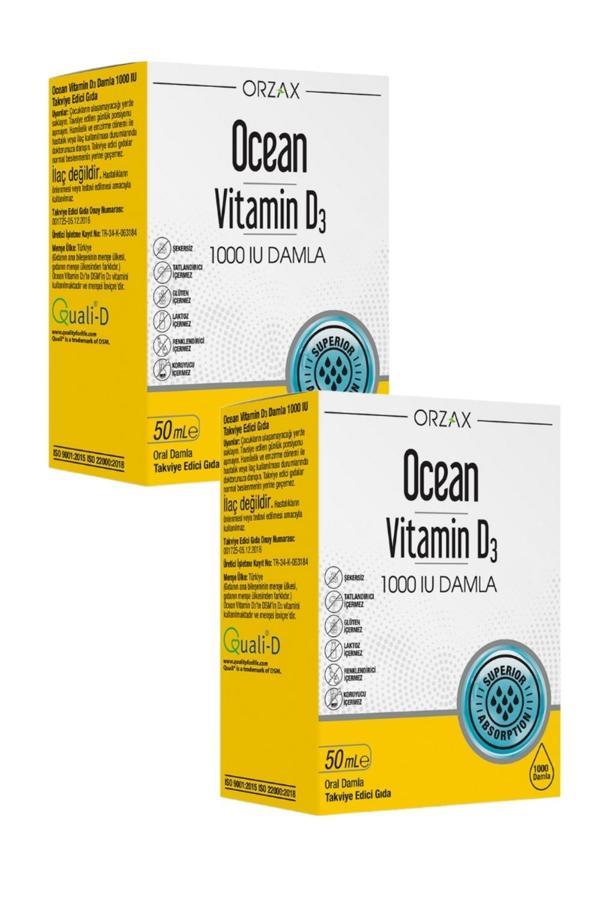 Ocean Vitamin D3 1000 IU Damla 50 ml x 2 Adet - Image 1