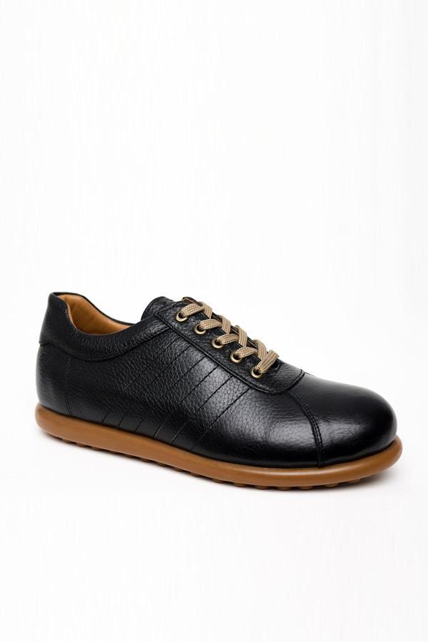  Erkek Siyah Deri Smart Casual Ayakkabı - Image 1