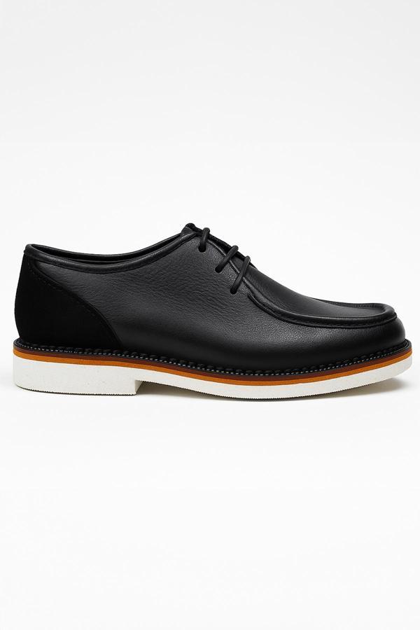  Erkek Siyah Deri Smart Casual Ayakkabı - Image 1