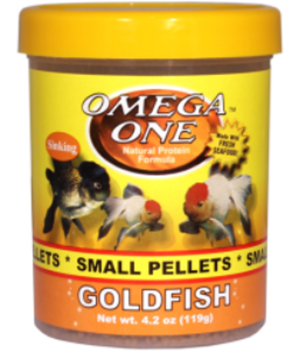 Omega One Goldfish Small Pellets 490ml / 226gr. - Image 1
