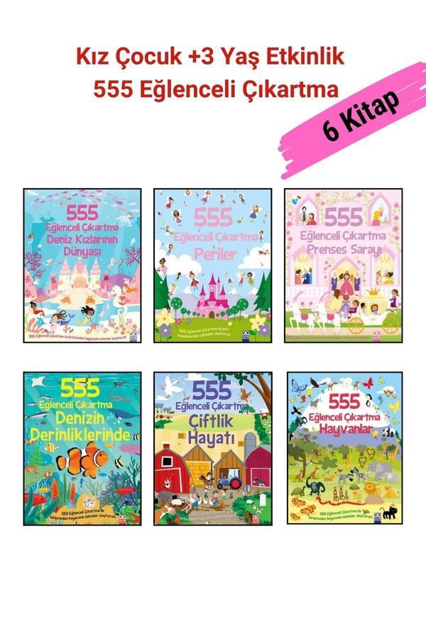 Altın Kitaplar 555 Eğlenceli Çıkartma Dizisi 6 Kitap Set, +3 Yaş Kız Çocuk Etkinlik Kitap Seti - Altın Kitaplar - Image 1