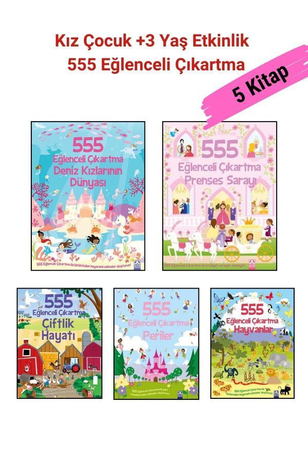 Altın Kitaplar 555 Eğlenceli Çıkartma Dizisi 5 Kitap Set, +3 Yaş Kız Çocuk Etkinlik Kitap Seti - Altın Kitaplar - Image 1
