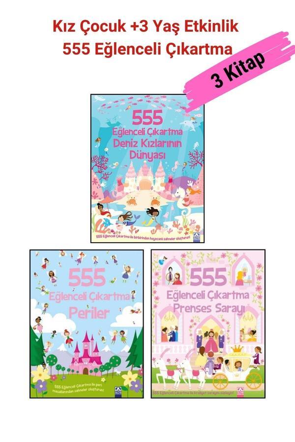 Altın Kitaplar 555 Eğlenceli Çıkartma Set- 1.Prenses Sarayı 2.Periler 3.Deniz Kızlarının Dünyası, +3 Yaş Kız Çocuk - Altın Kitaplar - Image 1