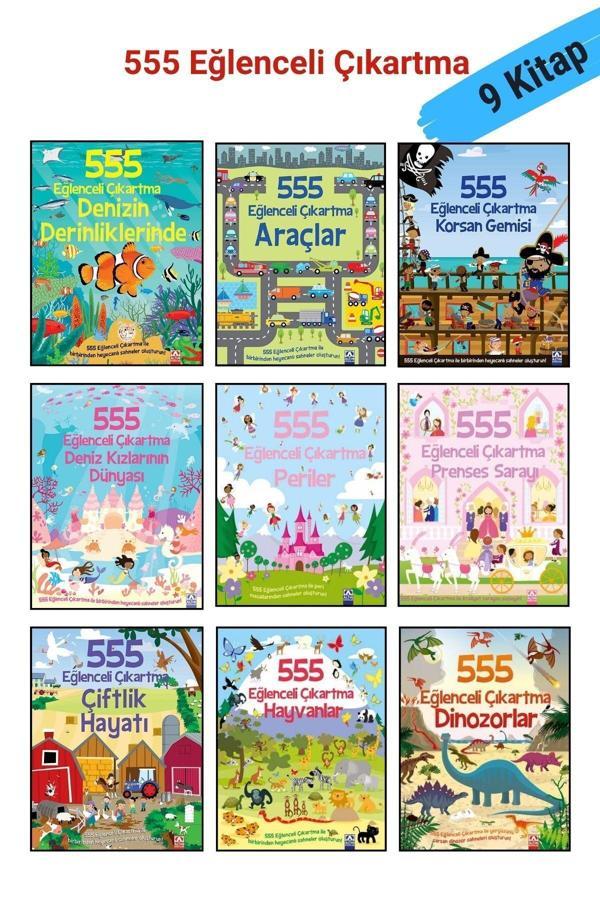Altın Kitaplar 555 Eğlenceli Çıkartma Dizisi 9 Kitap Set- +3 Yaş Kız Ve Erkek Çocuk Etkinlik Kitap Seti - Altın Kitaplar - Image 1