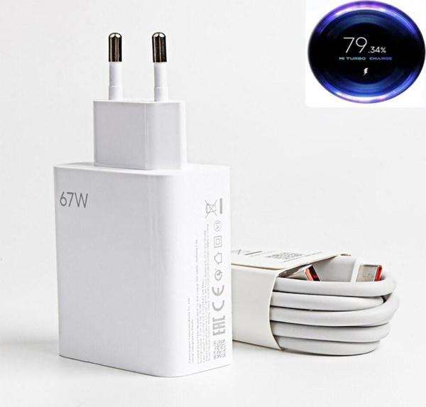 Xiaomi ve Tüm Telefonlarla Uyumlu 67W Turbo Şarj Aleti Şarj Cihazı Kablo Adaptör Set Hızlı Şarj - Image 1