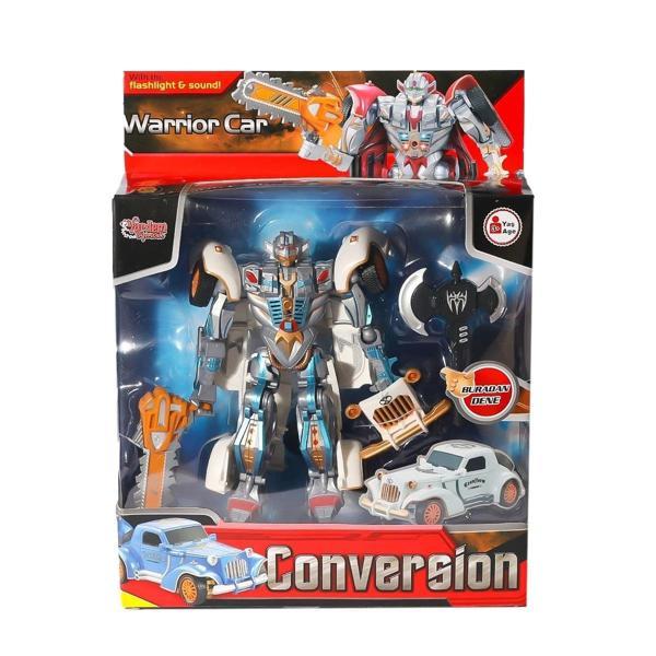 HW-668-1-2 Işıklı Dönüşebilen Robot Araba -Vardem - Image 1