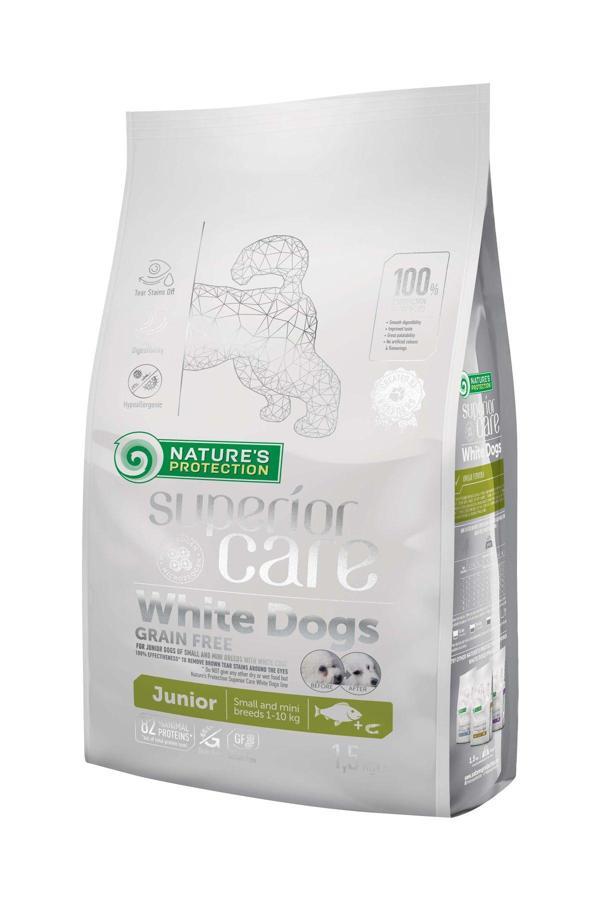 Superior Care Beyaz Tüylü Köpekler Için Alabalıklı Tahılsız Küçük Irk Yavru Köpek Maması 1,5kg - Image 1