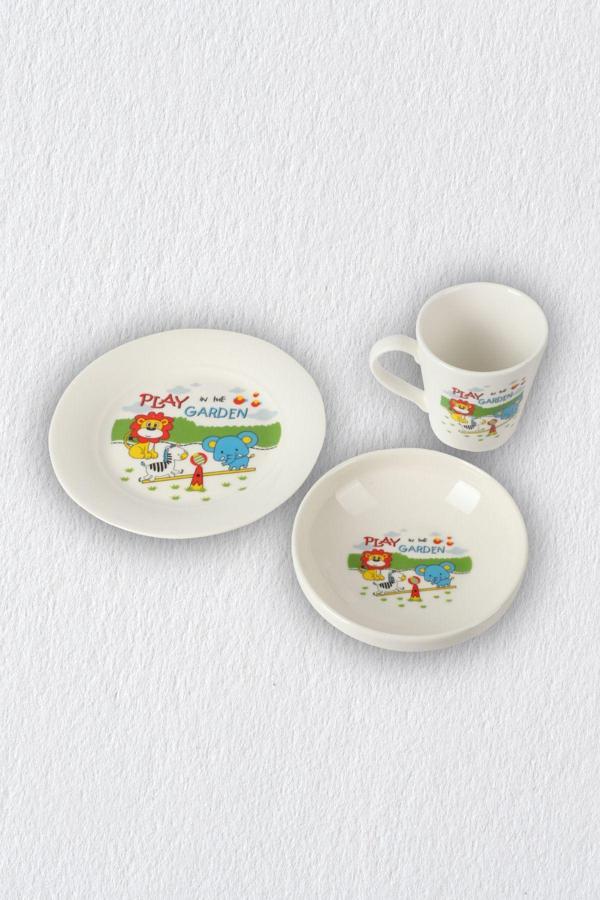 Kütahya Porselen Lordstore1 Kütahya Üretim Tulu Porselen 3'Lü Çocuk Mama Seti - Image 1