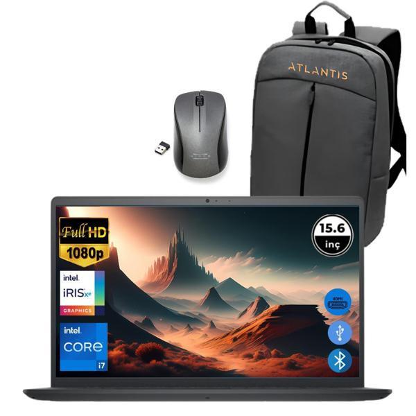 Dell Inspiron 3520 i7 1255U 40GB 1TB M.2 SSD I35201013U ATL110 O/B 15.6" Ubuntu Taşınabilir Bilgisayar+Çanta&Mouse - Image 1