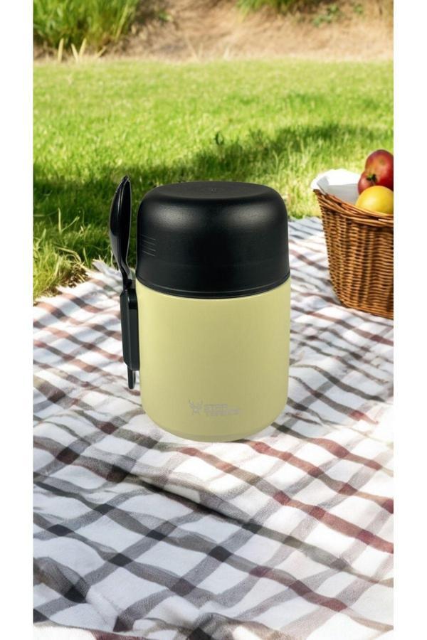 Star Termos 500 Ml Kilitli Kapaklı Kaşıklı Yemek Termosu – 8 Saat Sıcak, 12 Saat Soğuk, 24 Saat - Image 1