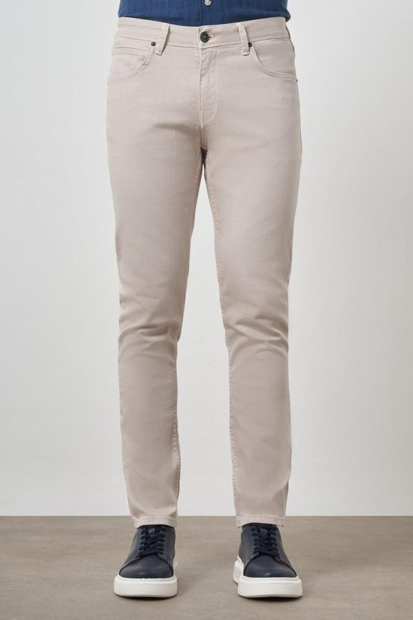  Erkek Taş Pamuk 5 Cep Slim Fit Jean Kot Pantolon - Image 1