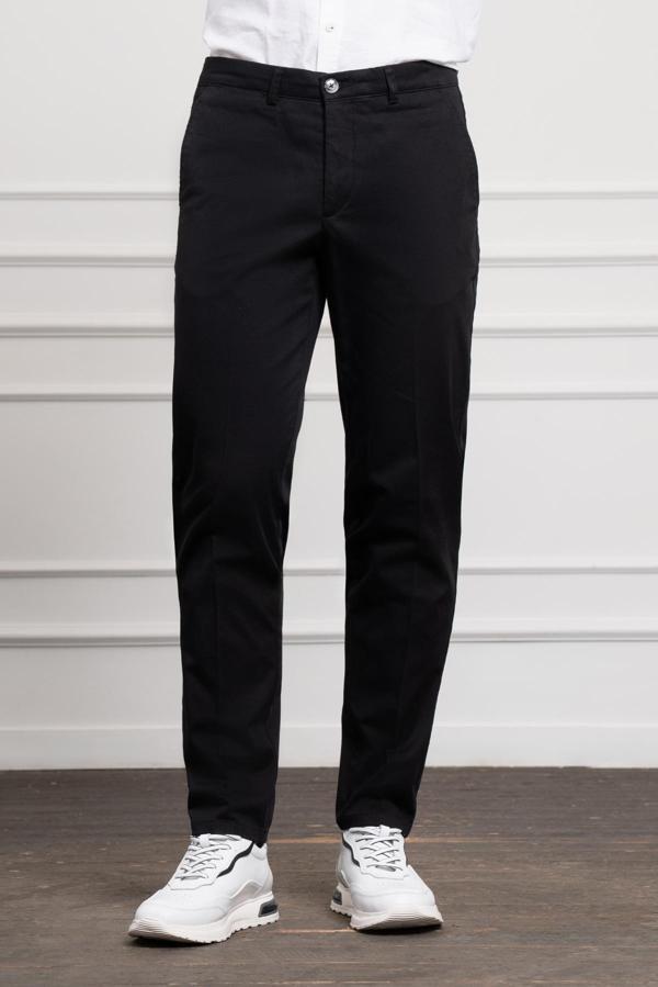  Erkek Siyah Dynamic Fit Chino Pantolon - Image 1