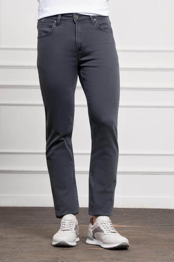  Erkek Füme Mevsimlik Pamuk 5 Cep Dynamic Fit Jean Pantolon - Image 1