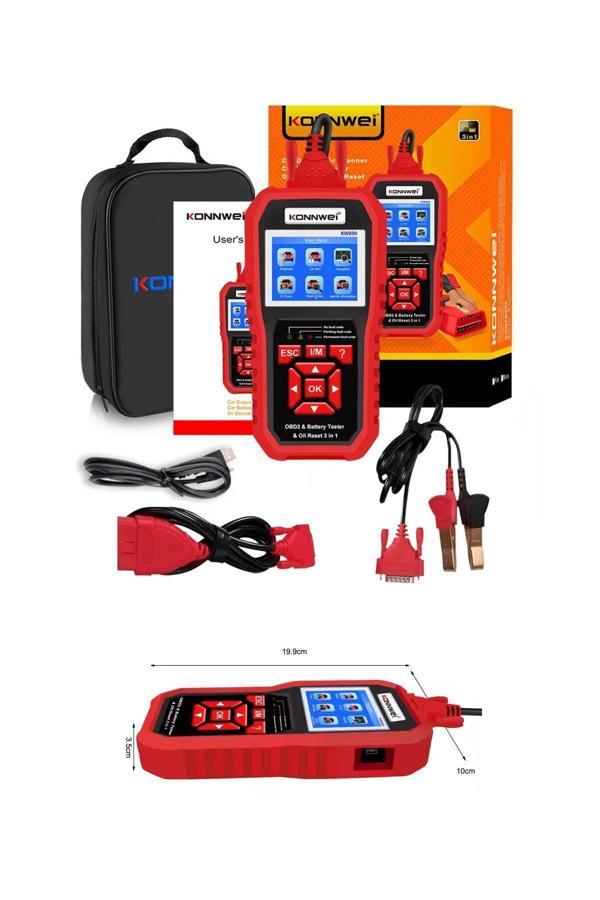 Konnwei Kw890 3 In 1 Araç Arıza Batarya Yağ Teşhis Tarama Cihazı - Image 1