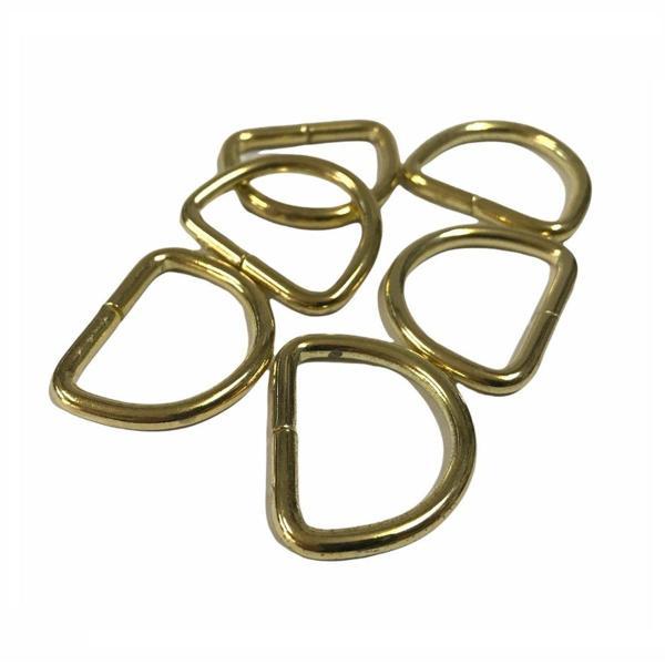 D Metal Halka, Çanta Sapı İçin D Halka 5 Adet Altın Sarı 2,5 cm - Image 1