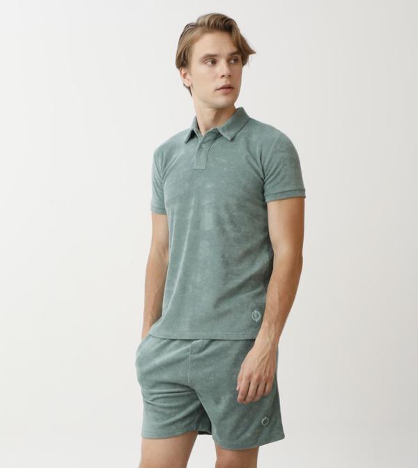 Polo Yaka Havlu Kumaş Erkek Tshirt - Image 1